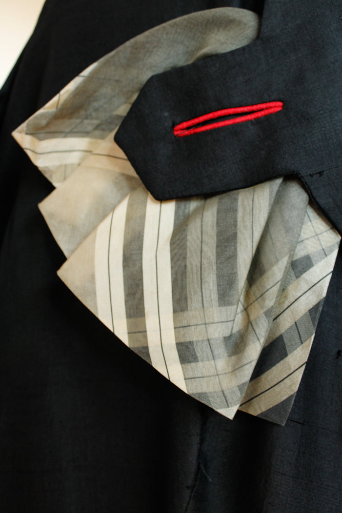 1950s Silk Asymmetrical Button Sheath Dress - Medium