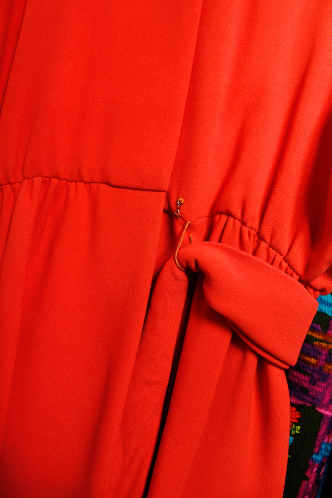 1960s Bright Melon Rodrigues for Milbo Wool Wrap Dress - Small