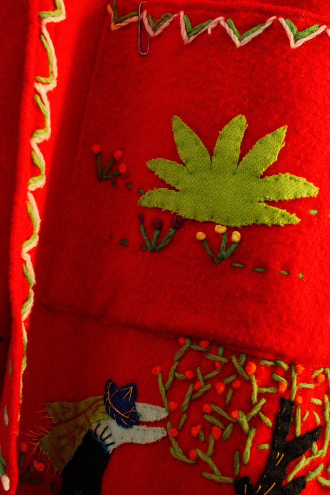 1940s Mexican Tourist Wool Jacket with Appliqués - Med
