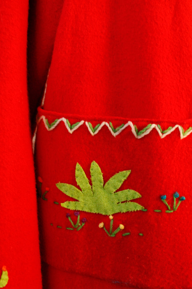 1940s Mexican Tourist Wool Jacket with Appliqués - Med