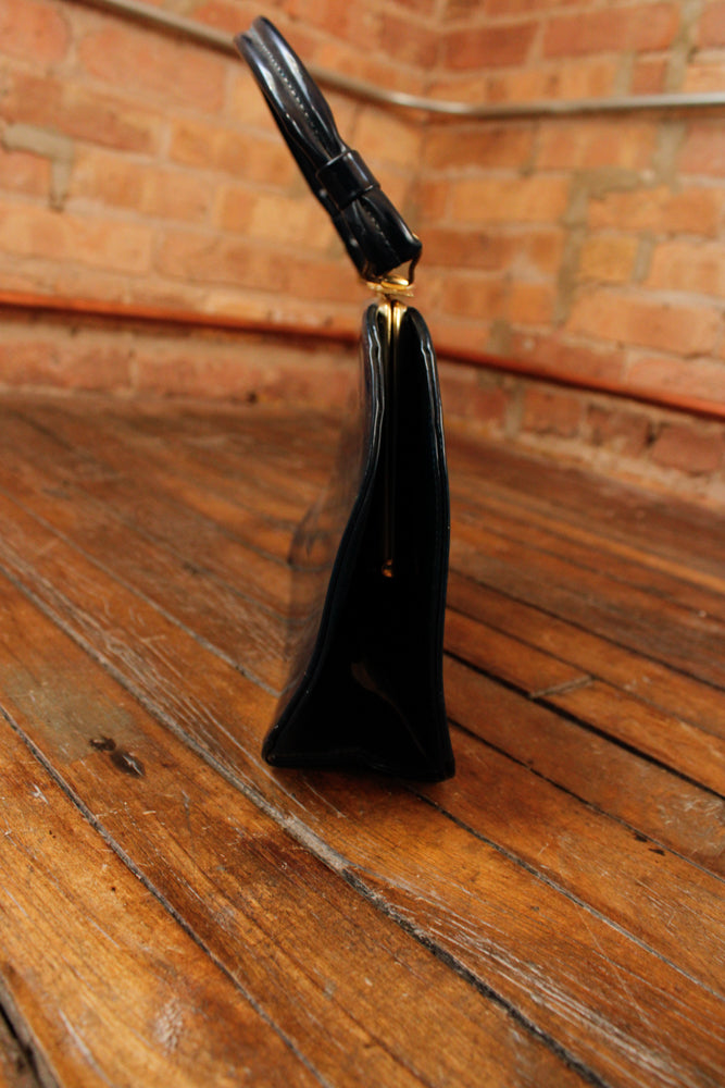 1960s Patent Navy Handbag