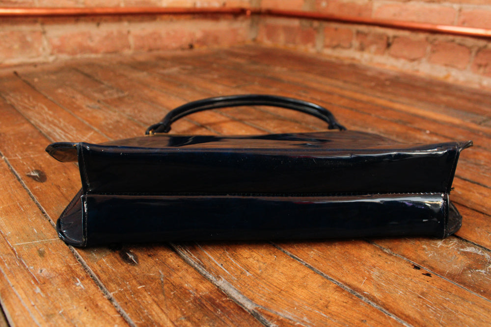 1960s Patent Navy Handbag