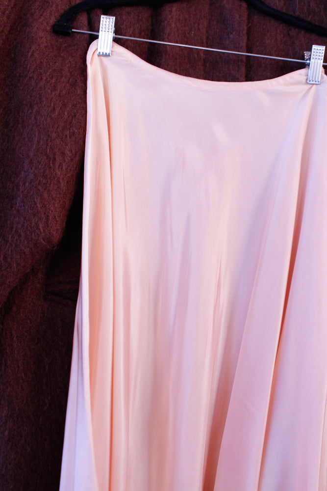 1940s Ballerina Pink Taffeta Long Skirt - Xs/S