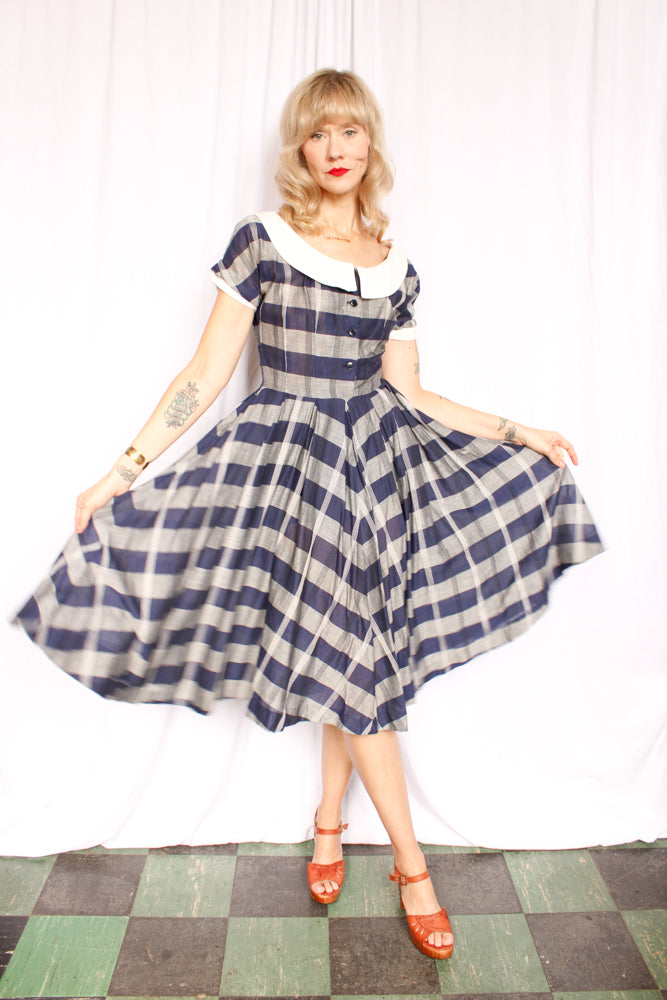 1950s Plaid Jonathan Logan Dress Small Dethrose Vintage