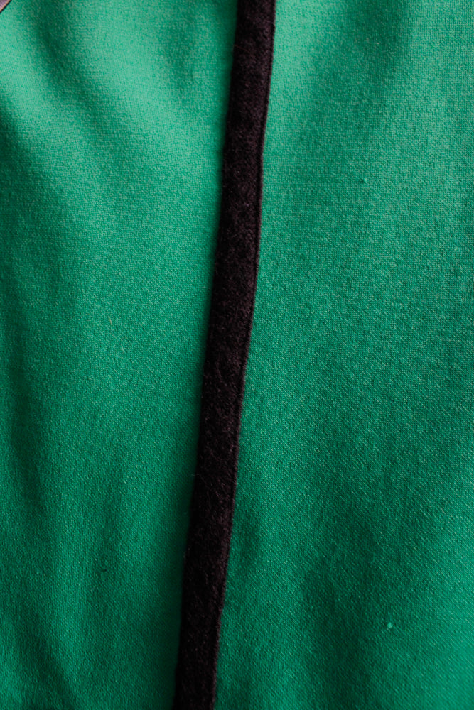 1980s Green & Black 2pc Outfit Top & Skirt w/belt - Medium