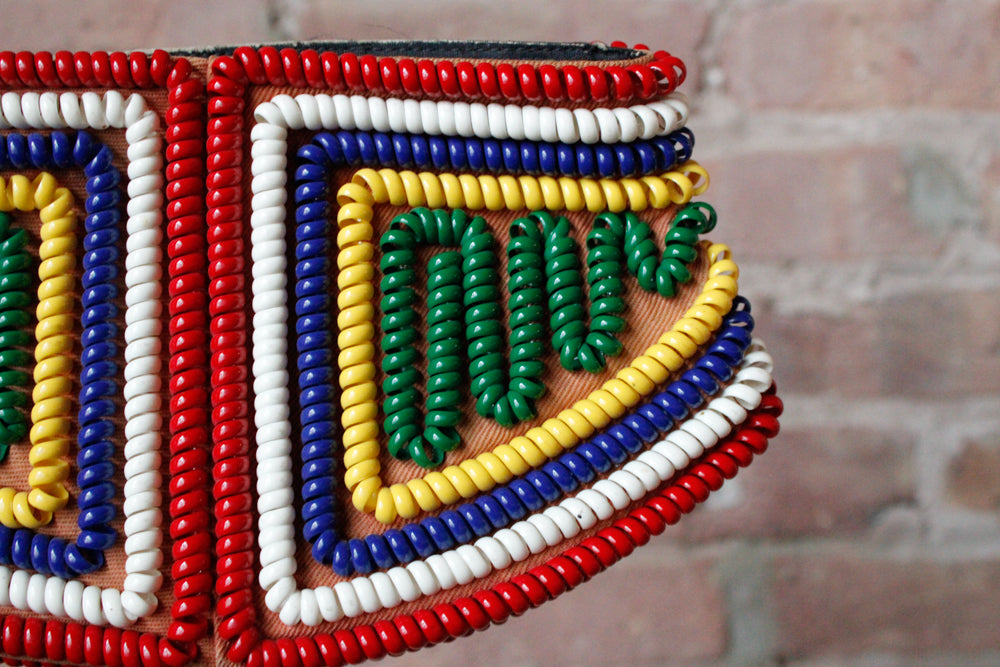 1940s Multicolor Telephone Cord Wristlet