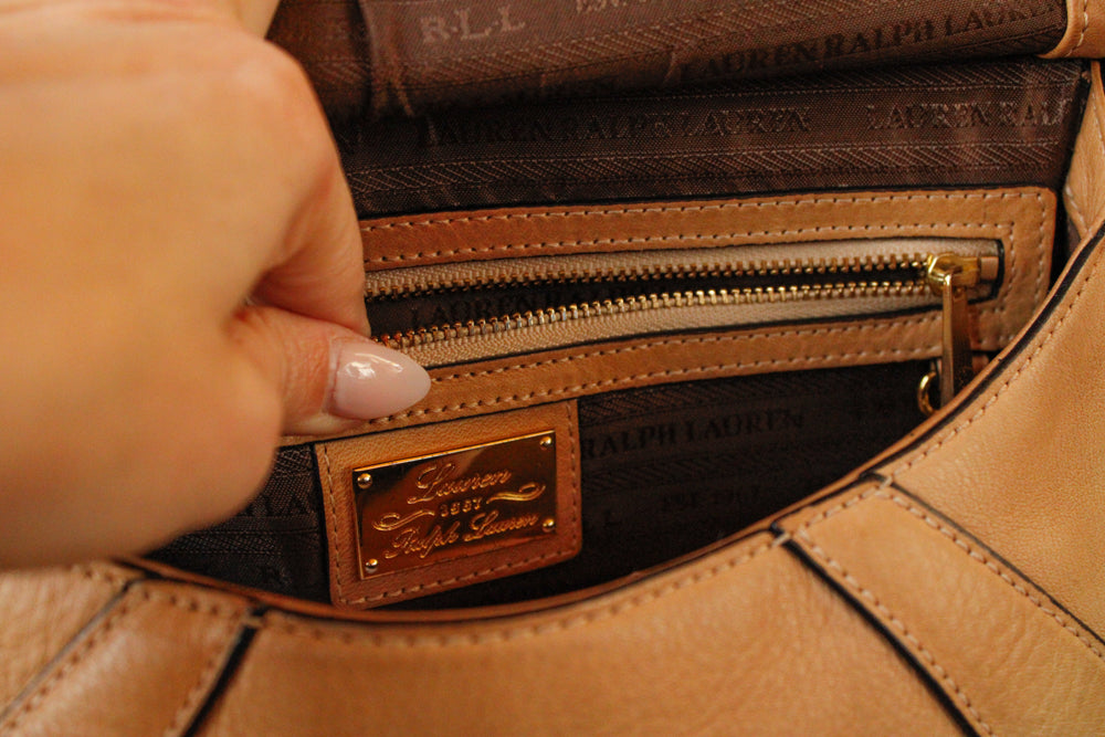 1990s Ralph Lauren Butterscotch Leather Purse 