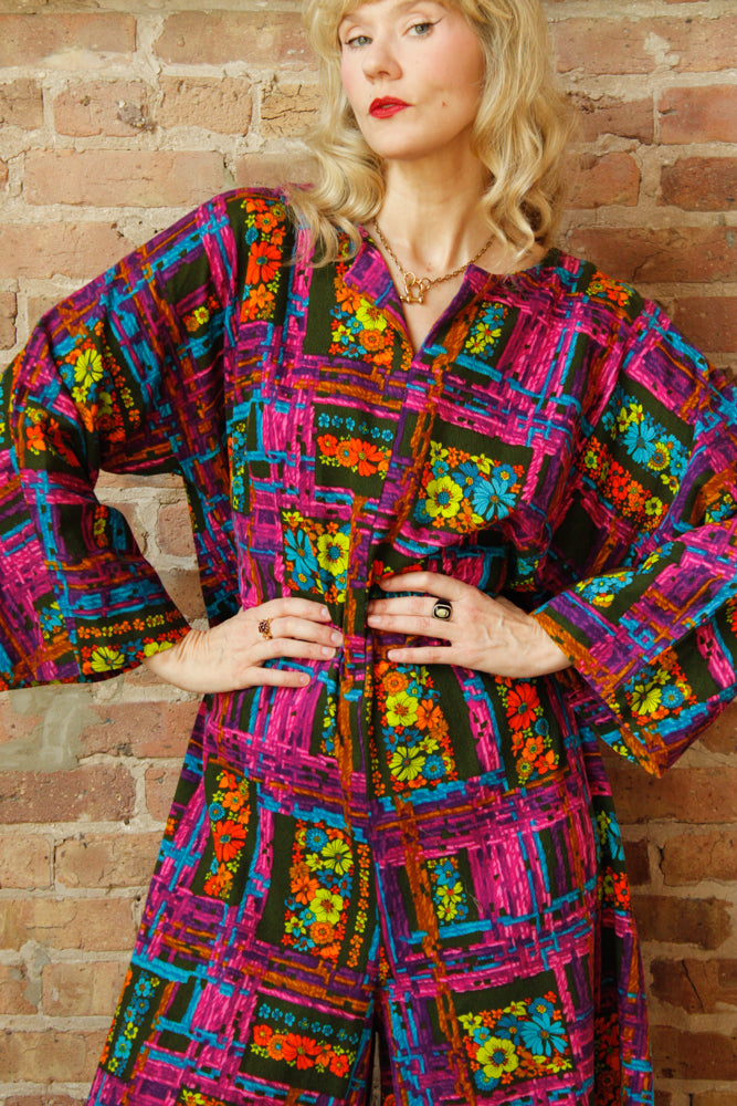 1960s Bold Psychedelic Jumpsuit - Large