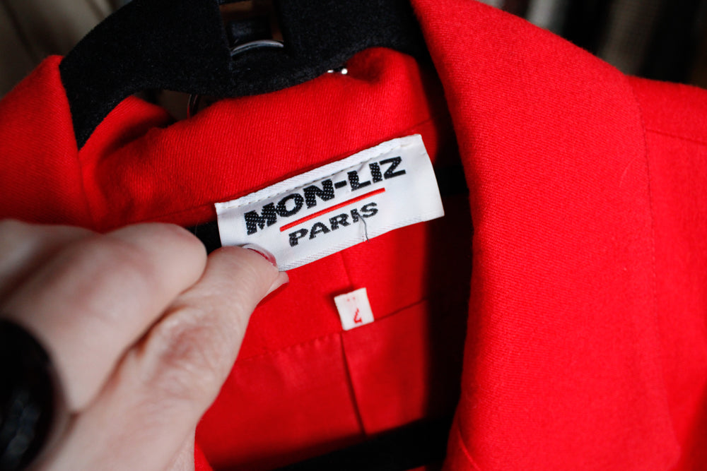 1990s Mon-Liz Paris Red Power Suit - Medium