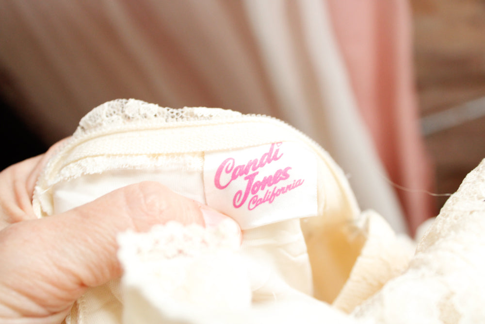 1970s Victorian Revival Candi Jones Ivory Gown - XXS