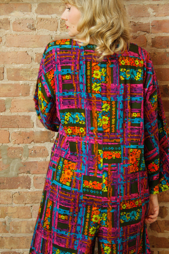 1960s Bold Psychedelic Jumpsuit - Large