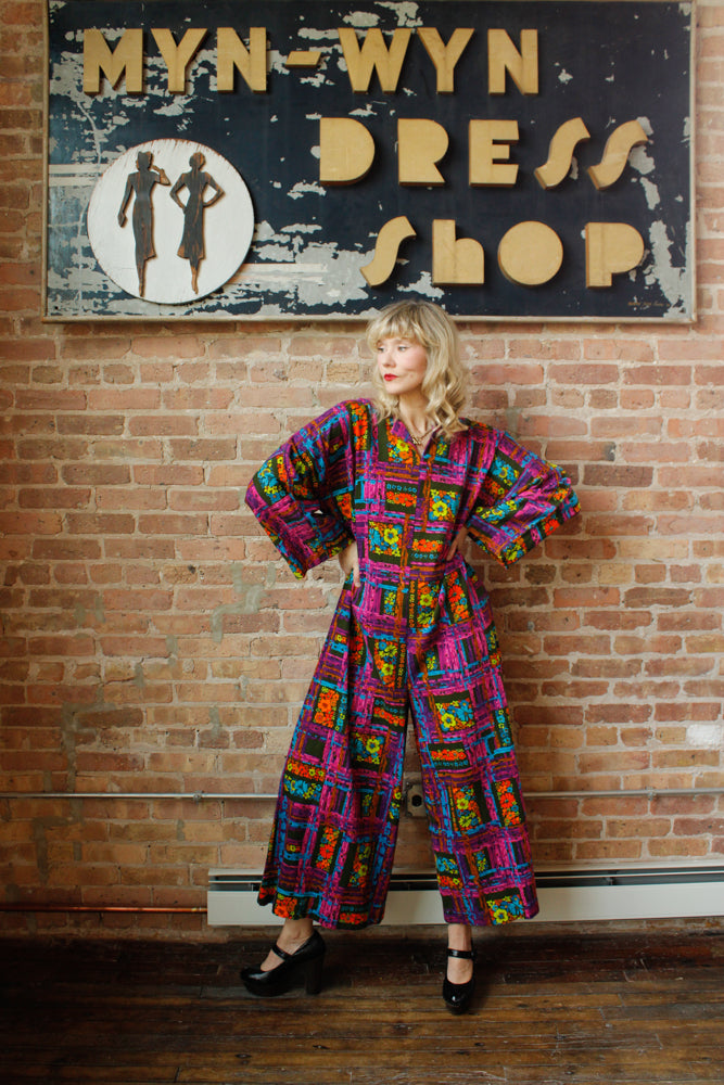 1960s Bold Psychedelic Jumpsuit - Large