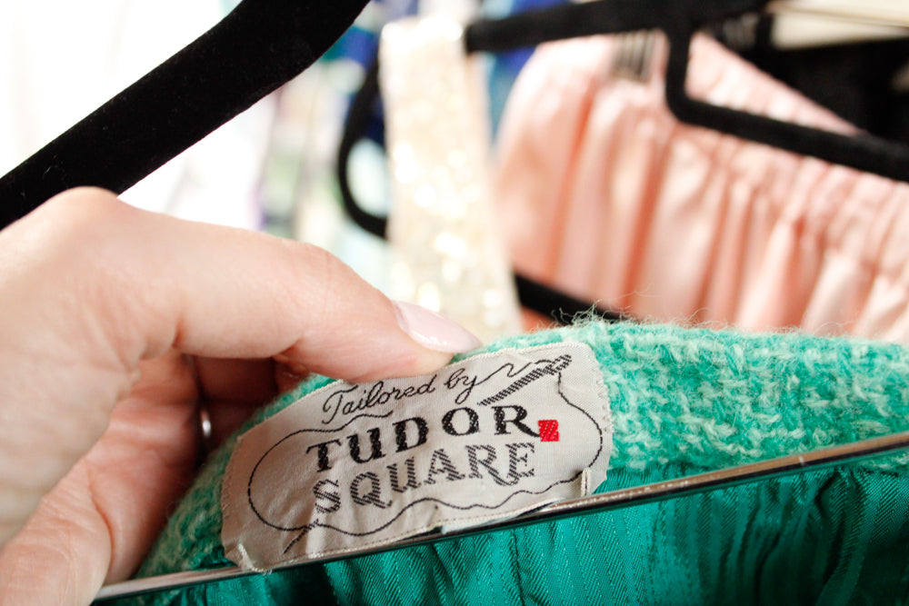 1960s Green Wool Tudor Square Skirt - Xs/S