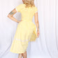 1950s Yellow Gingham Cotton Day Dress - Small