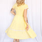 1950s Yellow Gingham Cotton Day Dress - Small