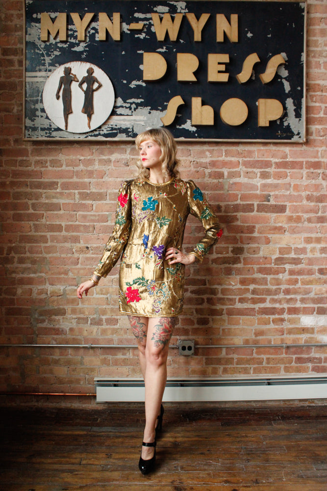 1990s Richelene Sequin Mini Cocktail Dress - Small