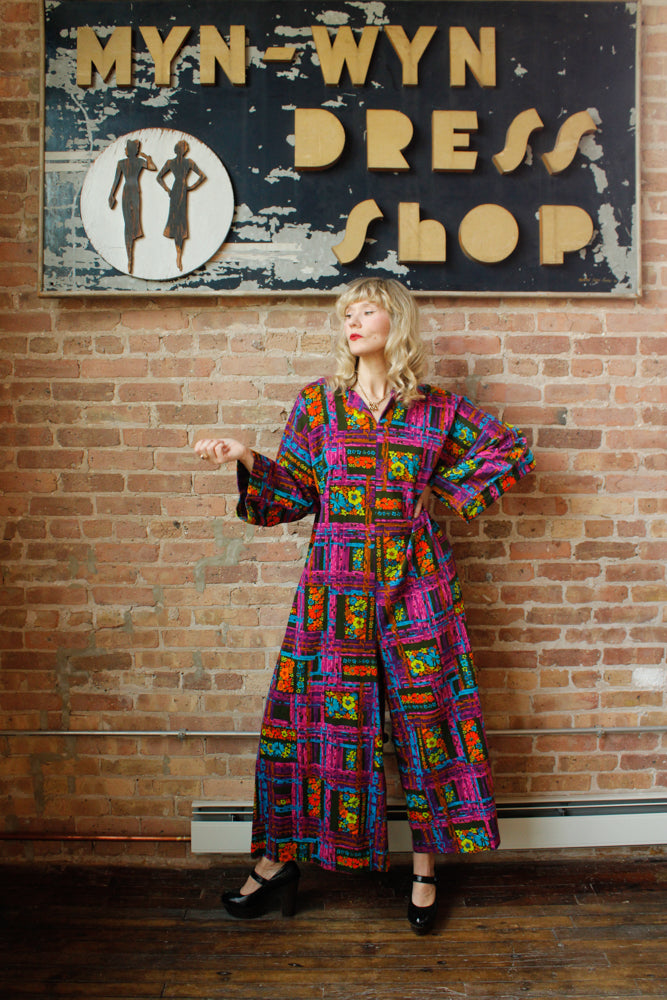 1960s Bold Psychedelic Jumpsuit - Large