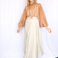 1970s Ivory Jersey Formal Gown - Medium