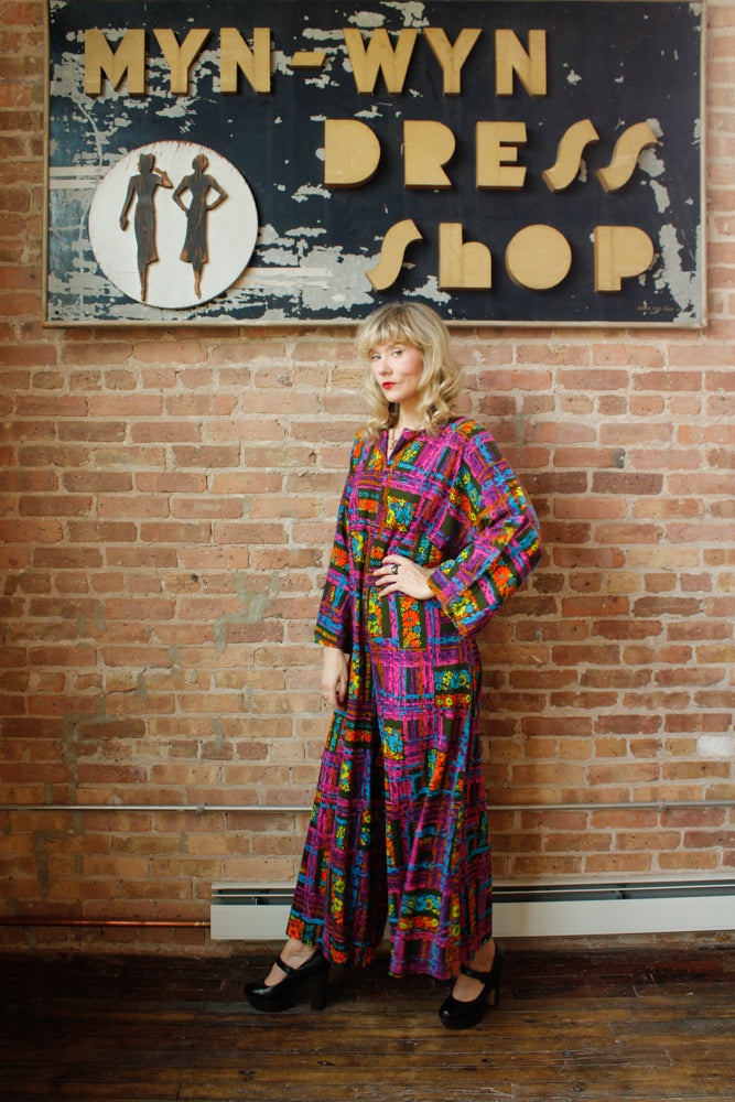 1960s Bold Psychedelic Jumpsuit - Large