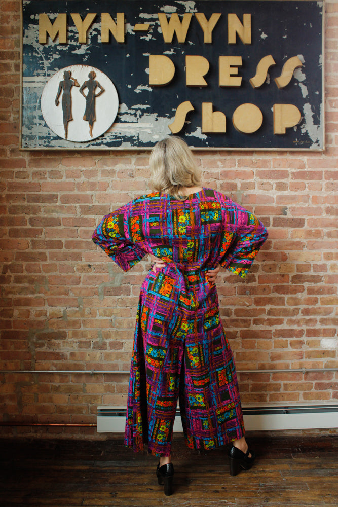 1960s Bold Psychedelic Jumpsuit - Large