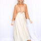 1970s Ivory Jersey Formal Gown - Medium
