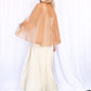 1970s Ivory Jersey Formal Gown - Medium