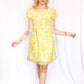 1960s Sunny Floral Mini Dress - Small