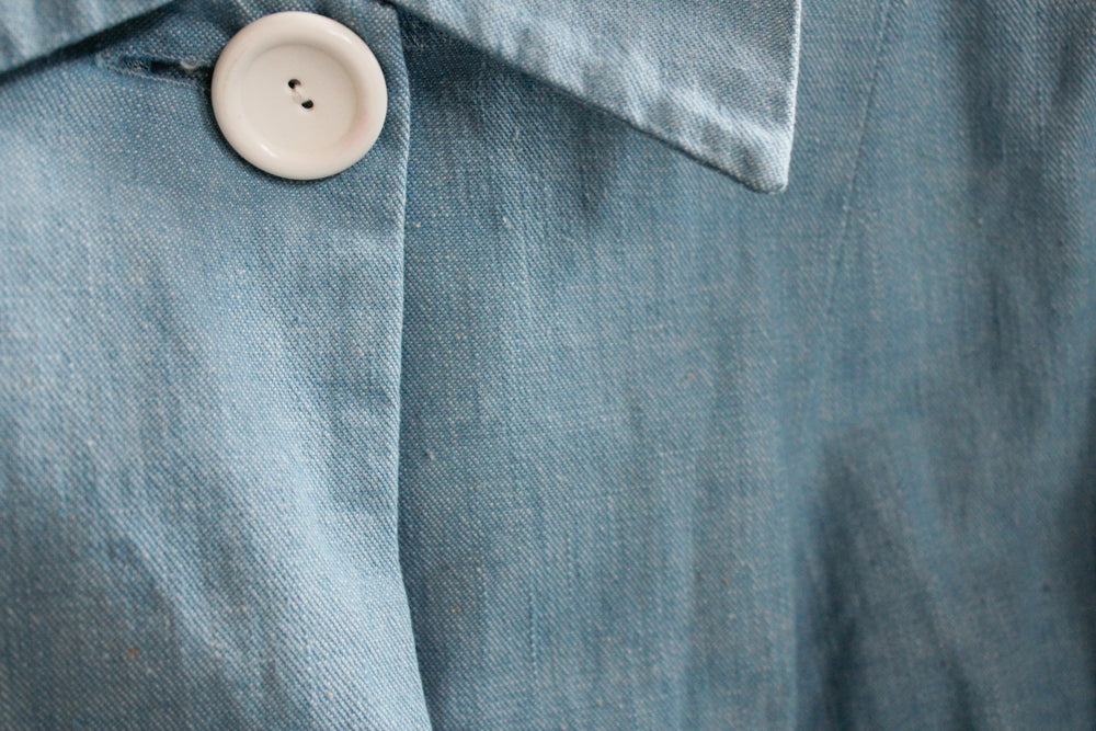 1940s Blue Chambray Jacket - Medium
