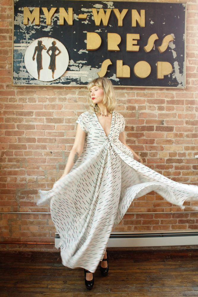 1970s Striped Nylon Maxi with Overlay Jacket - Medium