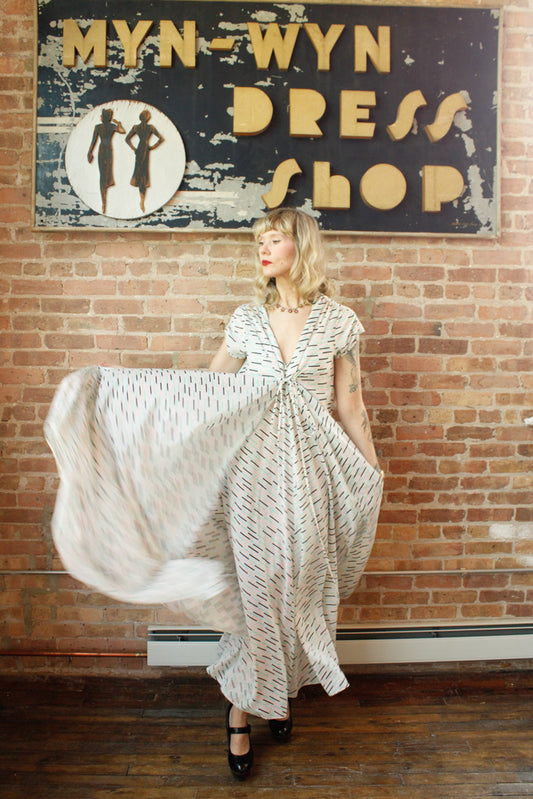 1970s Striped Nylon Maxi with Overlay Jacket - Medium