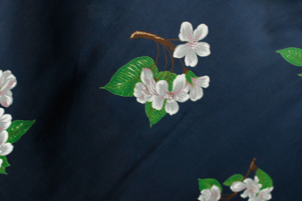 1960s Floral Silk Maxi Gown - Small