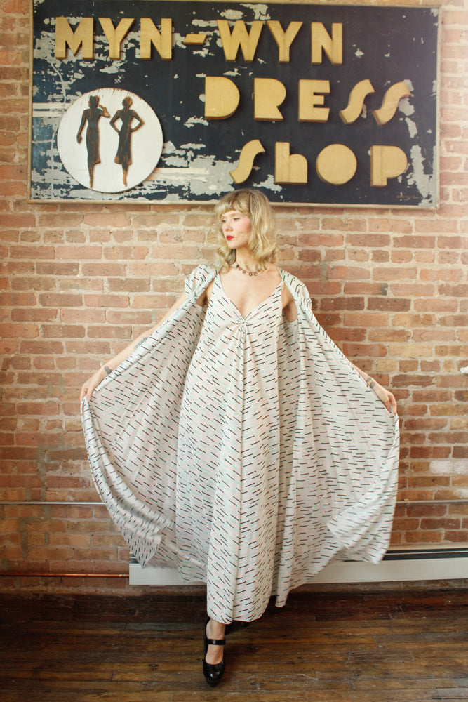 1970s Striped Nylon Maxi with Overlay Jacket - Medium