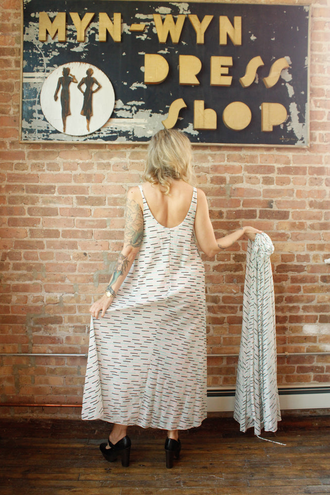 1970s Striped Nylon Maxi with Overlay Jacket - Medium