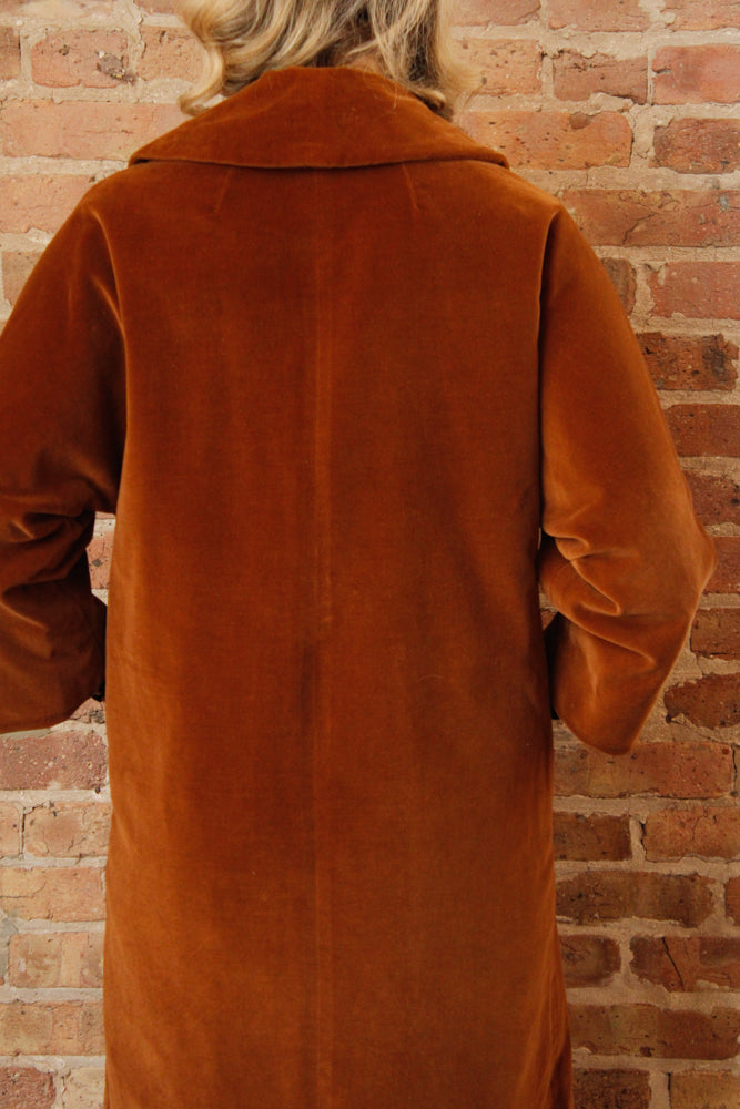 1950s Copper Velvet Coat - Medium