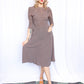1940s Grayish Brown Rayon Studded Dress - Small