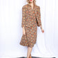1930s Silk Fall Floral Puff Sleeve Dress and Jacket - Medium 