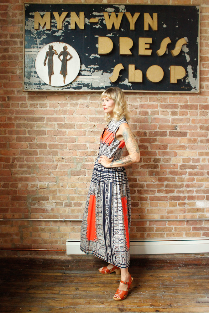 1960s Toni Todd Paisley Maxi Dress - Medium