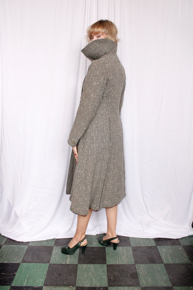 1940s Henshire Tweed Wool Coat - Medium
