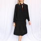 1920s Ada Black Silk Dress with Red Buttons - Medium