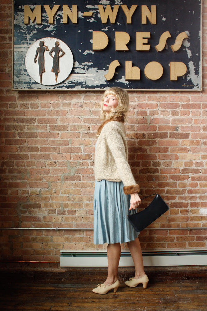 1950s Joseph Navy Leather Bag