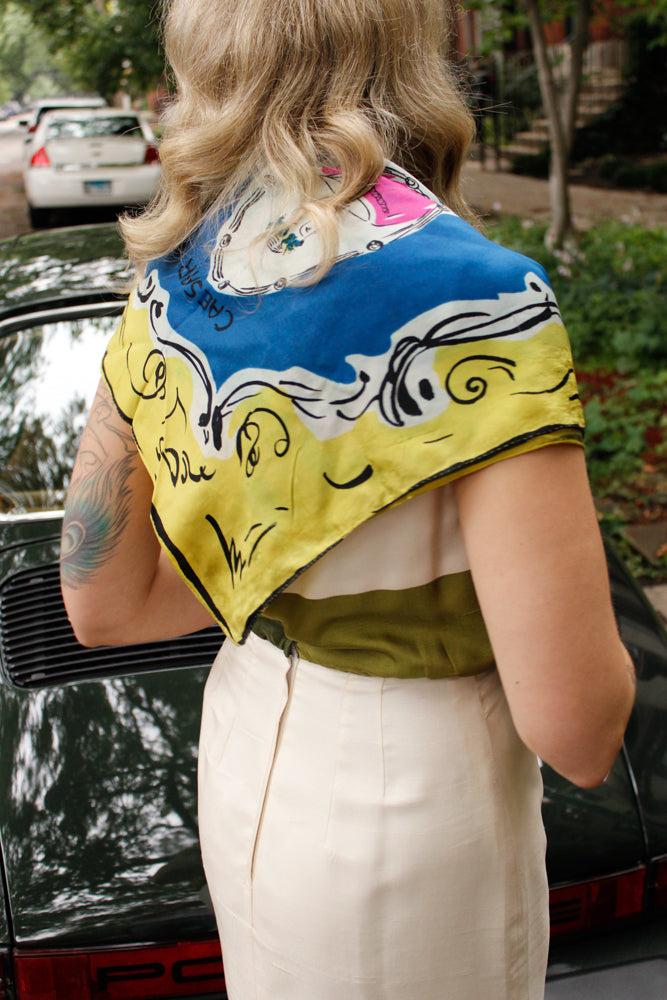 1950s Great Loves Silk Scarf by Ruth Le Claire