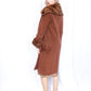 1920s Cocoon Wool Brown Deco Coat with Fur Collar & Cuffs - S/M