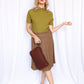 1940s Dark Brown Knit Cordé Handbag