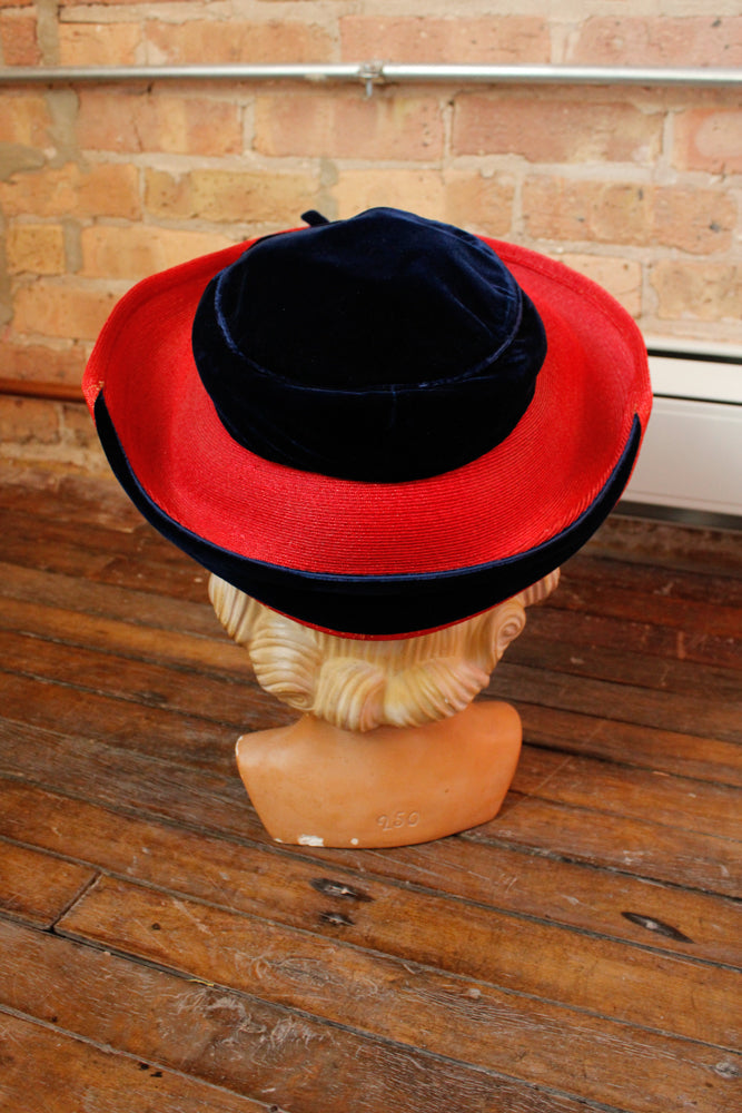1930s Laura Love Woven & Velvet Hat