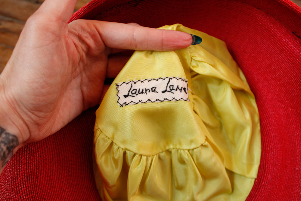 1930s Laura Love Woven & Velvet Hat
