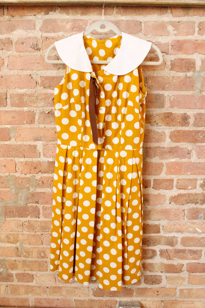 1950s Coquette Polka Dot Cotton Dress - Small 1950s Coquette Polka Dot Cotton Dress - Small