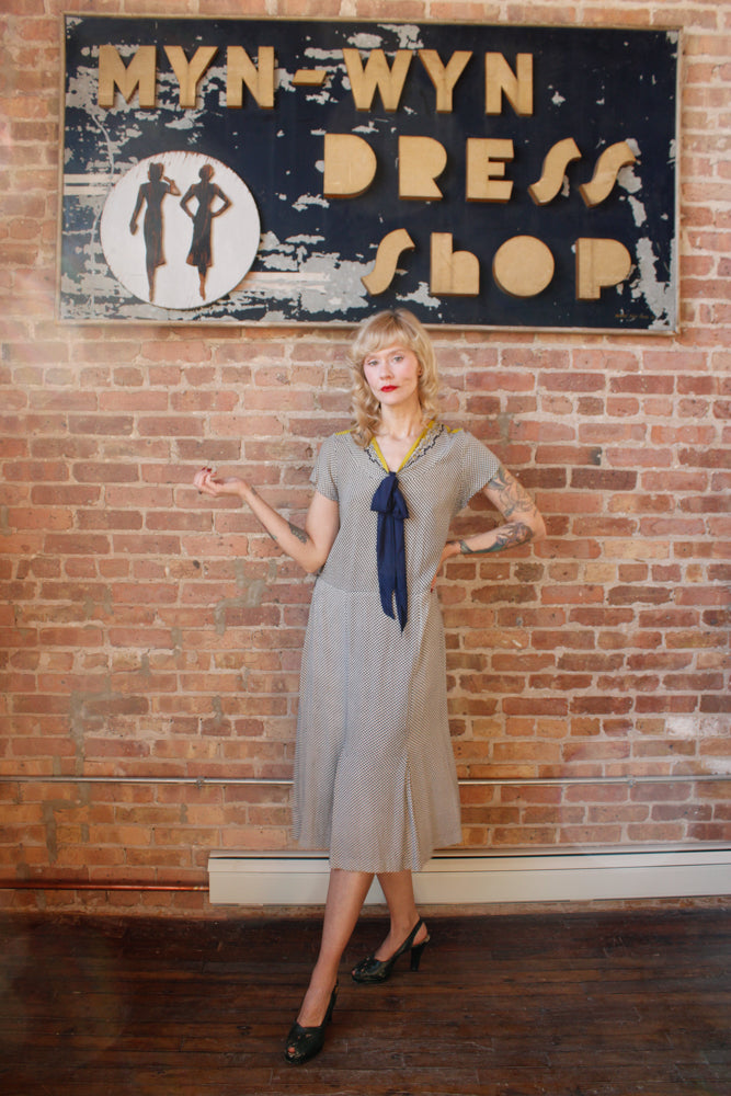 1930s Rose Art Rayon Dress and Jacket - Large 