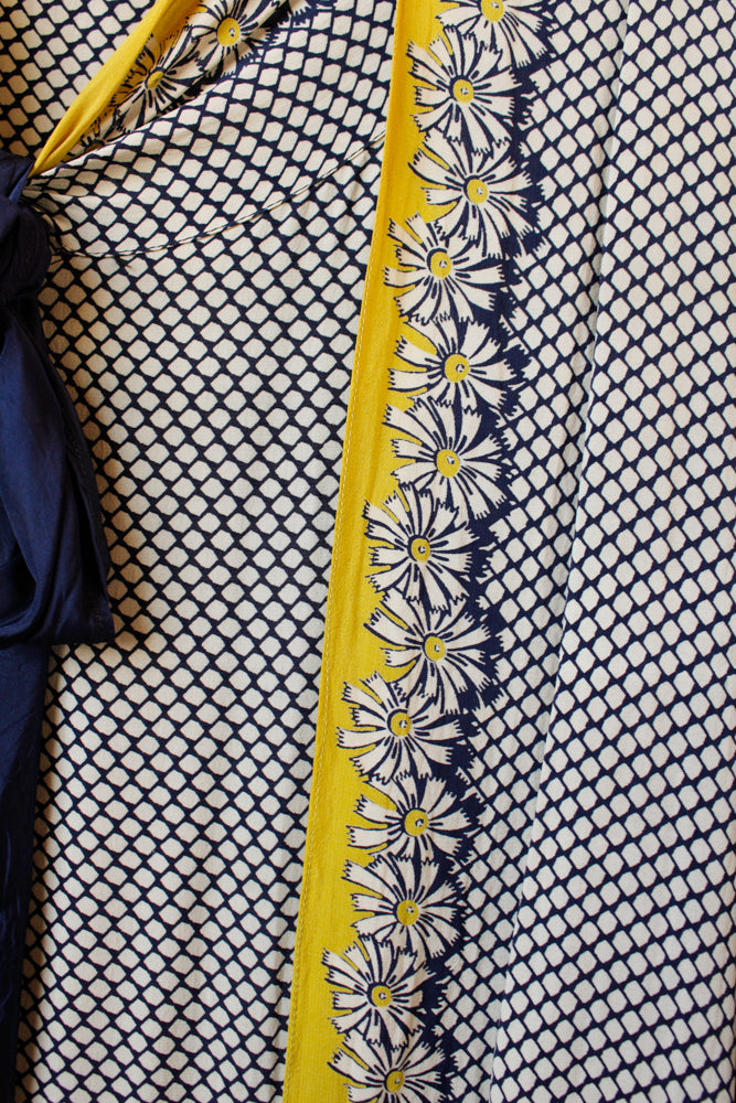 1930s Rose Art Rayon Dress and Jacket - Large 