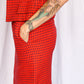 1960s Wool Orange & Navy Chester Weinberg Dress & Jacket - Small