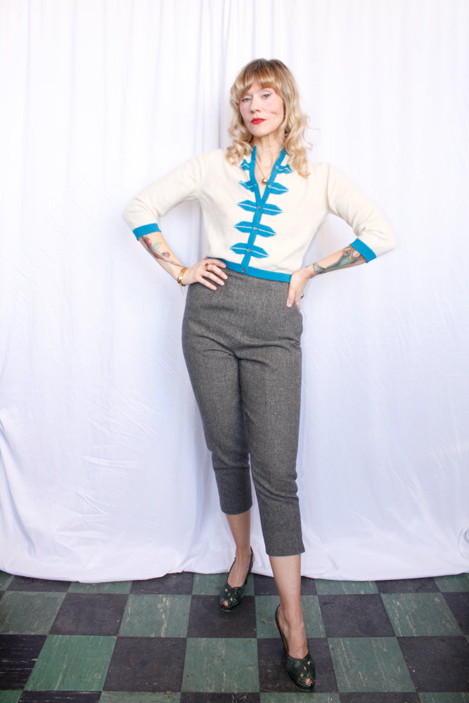 1960s Grey Pantempos Cigarette Pant - 27" waist